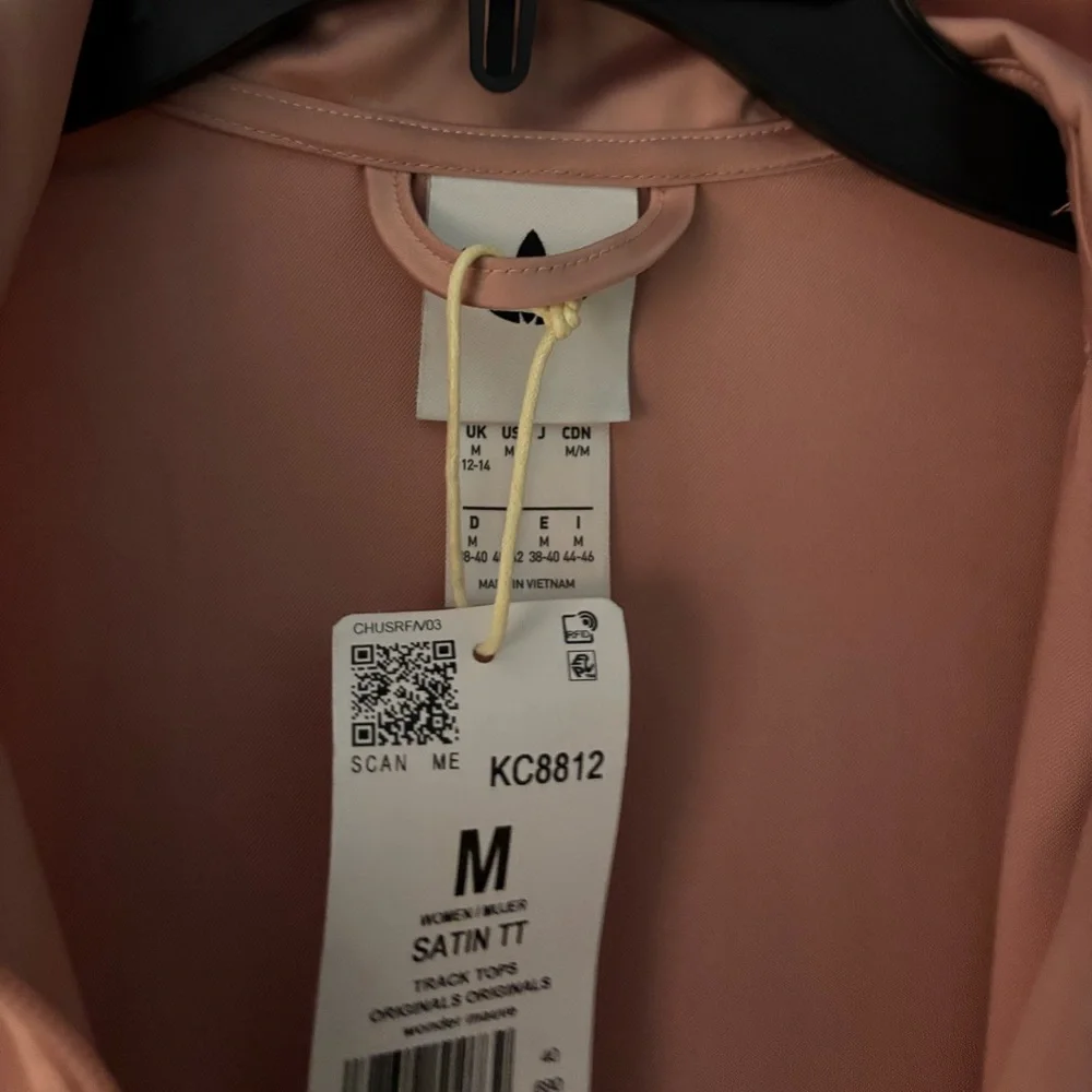 Adidas Originals Satin Firebird Track Top Wonder Mauve  Ruffle 3-Stripes KC8812 - Picture 3 of 5